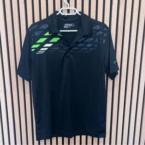 Nike Golf Men's Black and Lime Polo Shirt